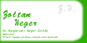 zoltan weger business card