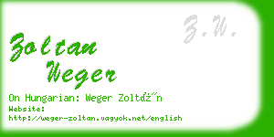 zoltan weger business card